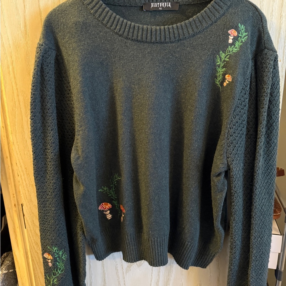 Disturbia Forest Green Sweater
